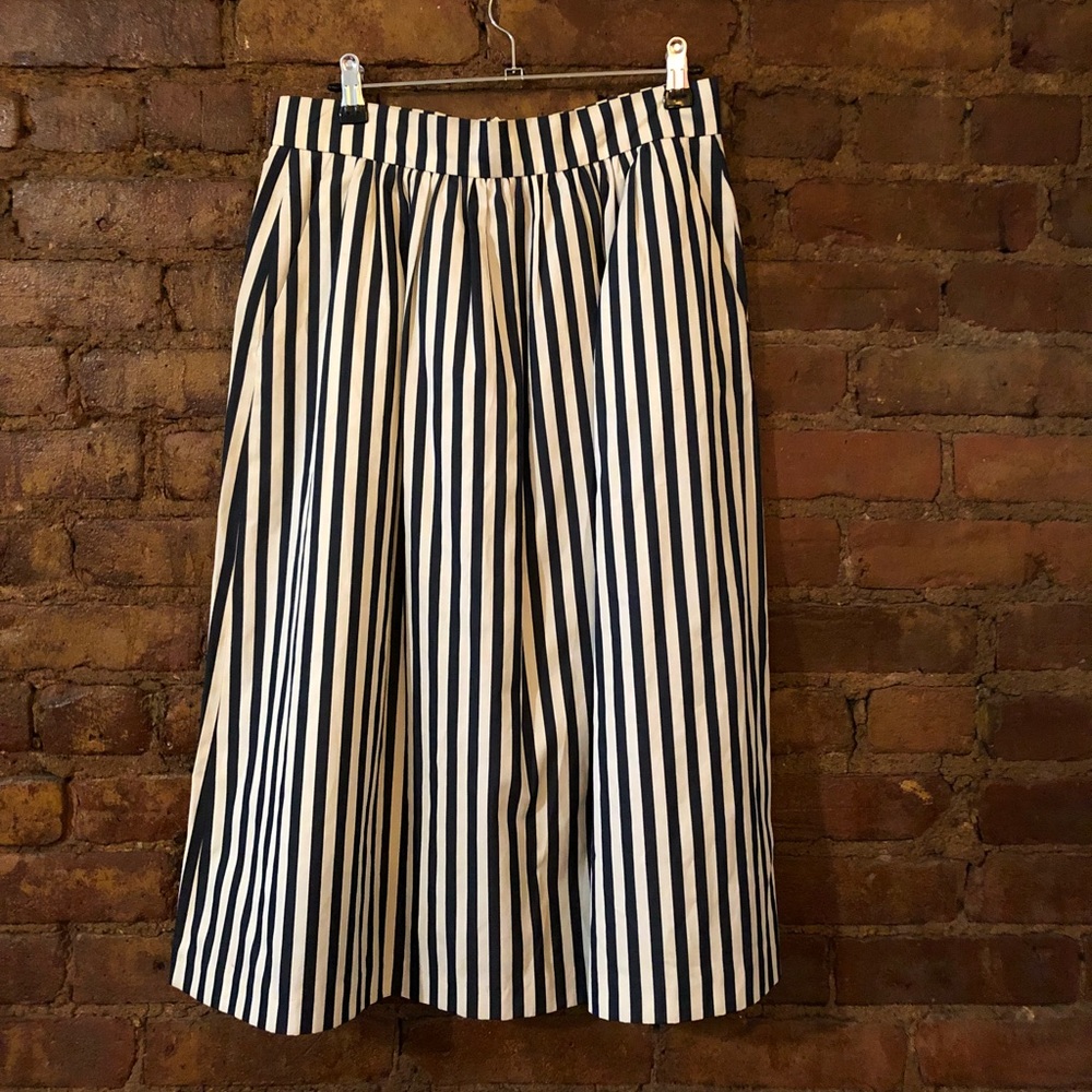 Striped midi skirt
